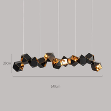 Cargar imagen en el visor de la galería, Nordic Modern Luxury Black Wrought Iron Chandeliers Retro Pendants
