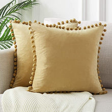 Load image into Gallery viewer, Velvet Pom Pom Cushion Covers
