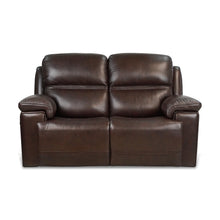 Load image into Gallery viewer, Timo Top Grain Leather Power Reclining Loveseat Adjustable Headrest Cross Stitching
