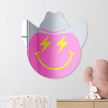 Carregar imagem no visualizador da galeria, Happy Face with Cowboy Hat and Lightning Bolt Eyes
