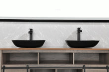 Carregar imagem no visualizador da galeria, 13.0&quot; L -18.13&quot; W -4&quot; H Matte Shell Glass Rectangular Vessel Bathroom Sink in Black with Matte Black Faucet and Pop-Up Drain in Matte Black
