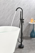 Carregar imagem no visualizador da galeria, Mount Bathtub Faucet Freestanding Tub Filler Matte Black Standing High Flow Shower Faucets with Handheld Shower Mixer Taps Swivel Spout
