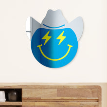 Carregar imagem no visualizador da galeria, Happy Face with Cowboy Hat and Lightning Bolt Eyes
