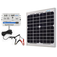 Cargar imagen en el visor de la galería, ACOPower 10W 12V Solar Charger Kit, 5A Charge Controller with Alligator Clips
