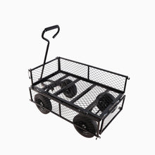 Load image into Gallery viewer, (Black solid wheels wagon cart) Solid wheels Tools cart Wagon Cart Garden cart trucks make it easier to transport firewood
