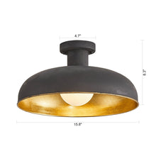 Load image into Gallery viewer, 1-Light Industrial Flush Mount Ceiling Light
