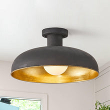 Load image into Gallery viewer, 1-Light Industrial Flush Mount Ceiling Light
