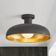 Load image into Gallery viewer, 1-Light Industrial Flush Mount Ceiling Light
