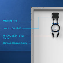 Load image into Gallery viewer, ACOPOWER 100 Watt Poly Solar Panel
