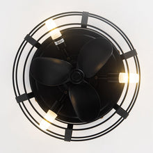 Cargar imagen en el visor de la galería, 12&quot; Industrial Flush Mount Ceiling Fan with Light and Remote Control
