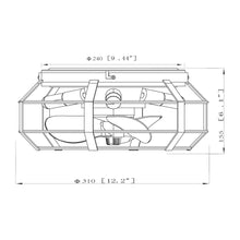 Cargar imagen en el visor de la galería, 12&quot; Industrial Flush Mount Ceiling Fan with Light and Remote Control
