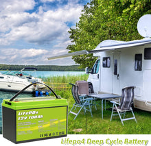 Carregar imagem no visualizador da galeria, 12V 100Ah LiFePO4 Deep Cycle Lithium Battery
