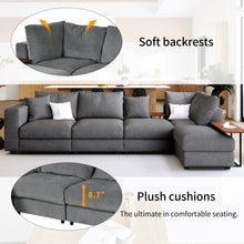 Carregar imagem no visualizador da galeria, Modern Large L-Shape Sectional Sofa for Living Room, 2 Pillows and 2 End Tables
