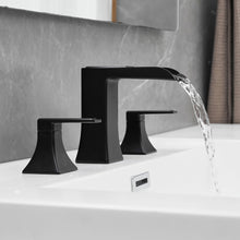 Carregar imagem no visualizador da galeria, Modern 2 Handle 3 Hole Deck Mounted Bathroom Faucet with Drainer
