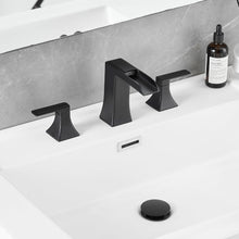 Carregar imagem no visualizador da galeria, Modern 2 Handle 3 Hole Deck Mounted Bathroom Faucet with Drainer
