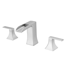 Carregar imagem no visualizador da galeria, Modern 2 Handle 3 Hole Deck Mounted Bathroom Faucet with Drainer
