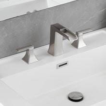 Carregar imagem no visualizador da galeria, Modern 2 Handle 3 Hole Deck Mounted Bathroom Faucet with Drainer
