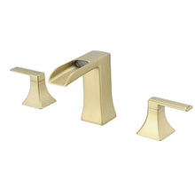 Cargar imagen en el visor de la galería, Modern 2 Handle 3 Hole Deck Mounted Bathroom Faucet with Drainer
