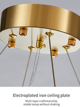 Load image into Gallery viewer, MIRODEMI® Creative Drum Gold/Black Crystal Hanging Lighting For Living Room, Dining Room
