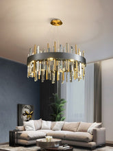 Load image into Gallery viewer, MIRODEMI® Celle Ligure | Royal Gold/Titanium Black Crystal Chandelier | S2024S
