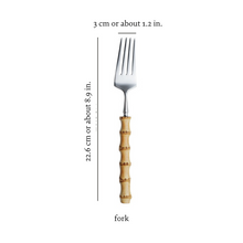 Load image into Gallery viewer, Natural Bamboo Flatware Set
