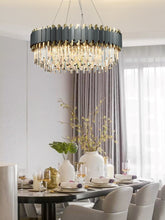 Load image into Gallery viewer, MIRODEMI® Creative Drum Gold/Black Crystal Hanging Lighting For Living Room, Dining Room
