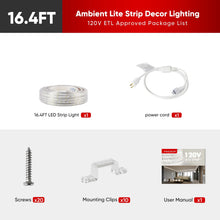 Cargar imagen en el visor de la galería, 110V Soft and Warm Lite Strip LED Strip Light for Ambient Lighting - 180 Lumens/M
