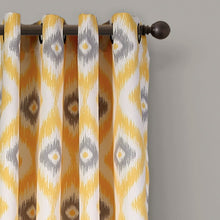 Cargar imagen en el visor de la galería, Diamond Ikat Light Filtering Window Curtain Set
