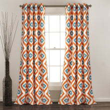 Cargar imagen en el visor de la galería, Diamond Ikat Light Filtering Window Curtain Set
