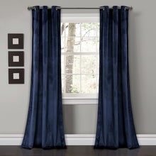 Load image into Gallery viewer, Prima Velvet Solid Grommet Light Filtering Window Curtain Panel Set
