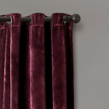 Load image into Gallery viewer, Prima Velvet Solid Grommet Light Filtering Window Curtain Panel Set
