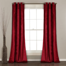 Load image into Gallery viewer, Prima Velvet Solid Grommet Light Filtering Window Curtain Panel Set
