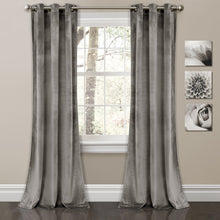 Load image into Gallery viewer, Prima Velvet Solid Grommet Light Filtering Window Curtain Panel Set
