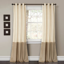 Load image into Gallery viewer, Prima Velvet Color Block Room Darkening Window Curtain Panel Set
