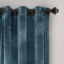 Load image into Gallery viewer, Prima Velvet Color Block Room Darkening Window Curtain Panel Set
