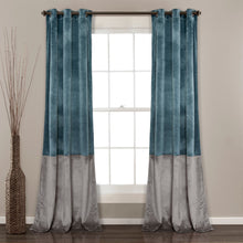 Load image into Gallery viewer, Prima Velvet Color Block Room Darkening Window Curtain Panel Set
