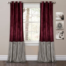 Load image into Gallery viewer, Prima Velvet Color Block Room Darkening Window Curtain Panel Set
