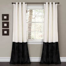 Load image into Gallery viewer, Prima Velvet Color Block Room Darkening Window Curtain Panel Set
