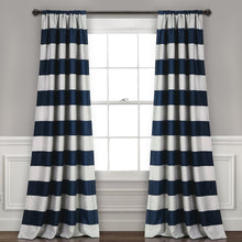 Load image into Gallery viewer, Stripe Blackout Window Curtain Set
