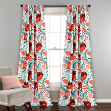 Load image into Gallery viewer, Poppy Garden Light Filtering Window Curtain Panel Set
