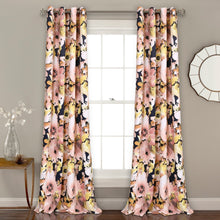 Load image into Gallery viewer, Floral Watercolor Room Darkening Window Curtain Panel Set
