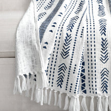 Load image into Gallery viewer, Hygge Stripe Cotton Slub Tassel Fringe Throw
