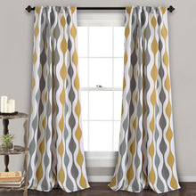 Carregar imagem no visualizador da galeria, Mid Century Geo Light Filtering Window Curtain Panel Set
