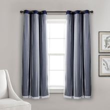 Cargar imagen en el visor de la galería, Grommet Sheer With Insulated Blackout Lining Curtain Panel Set
