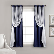 Cargar imagen en el visor de la galería, Grommet Sheer With Insulated Blackout Lining Curtain Panel Set
