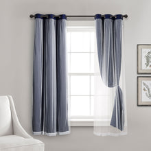 Cargar imagen en el visor de la galería, Grommet Sheer With Insulated Blackout Lining Curtain Panel Set
