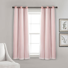 Cargar imagen en el visor de la galería, Grommet Sheer With Insulated Blackout Lining Curtain Panel Set
