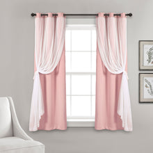 Cargar imagen en el visor de la galería, Grommet Sheer With Insulated Blackout Lining Curtain Panel Set
