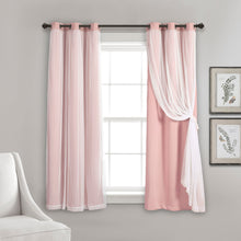 Cargar imagen en el visor de la galería, Grommet Sheer With Insulated Blackout Lining Curtain Panel Set
