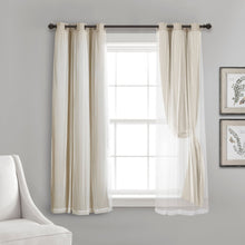 Cargar imagen en el visor de la galería, Grommet Sheer With Insulated Blackout Lining Curtain Panel Set
